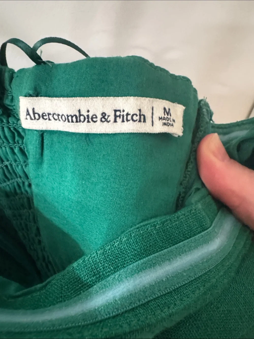 Abercrombie and Fitch Linen Emerald Green Strapped or Strapless Maxi Dress